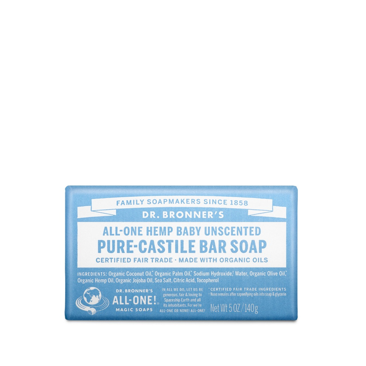 Dr. Bronner's Pure Castile Bar Soap (Baby-Mild) 140g 