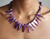 Handmade Purple Glass Bead Collar Necklace - Puple Spears Collar Necklace