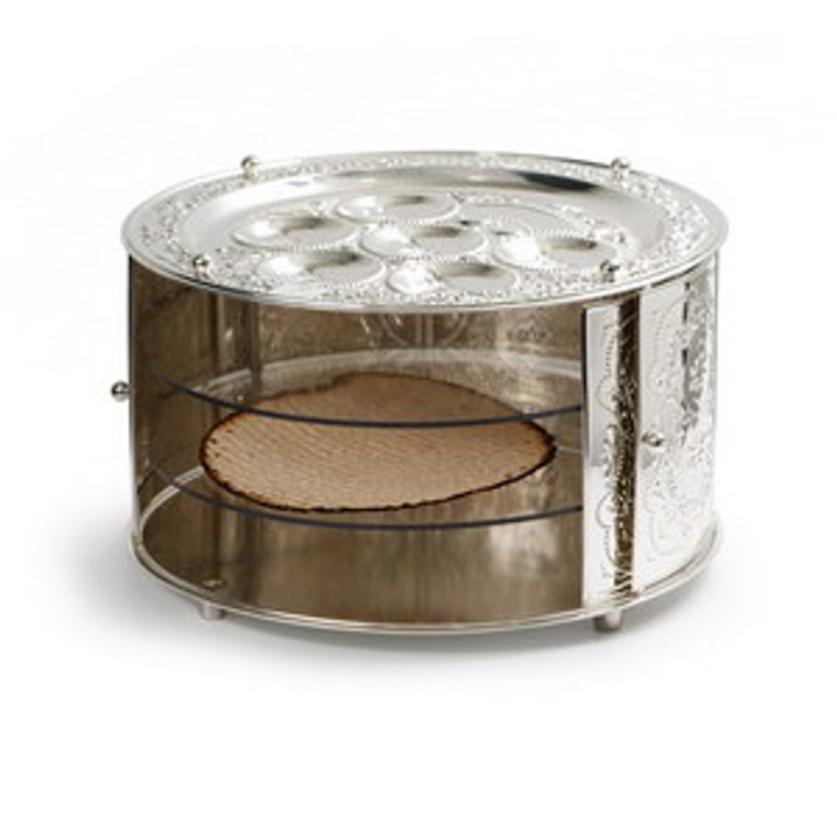 Seder Plate - 3 Tier - Silver Plate - silver colour