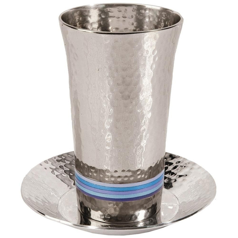 Emanuel Kiddush cup hammer work blue