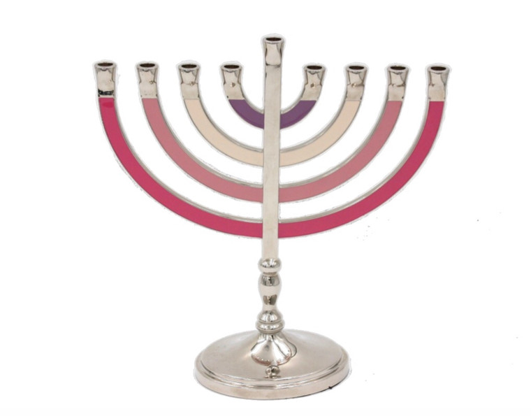 Menorah aluminium pink/purple 22cm