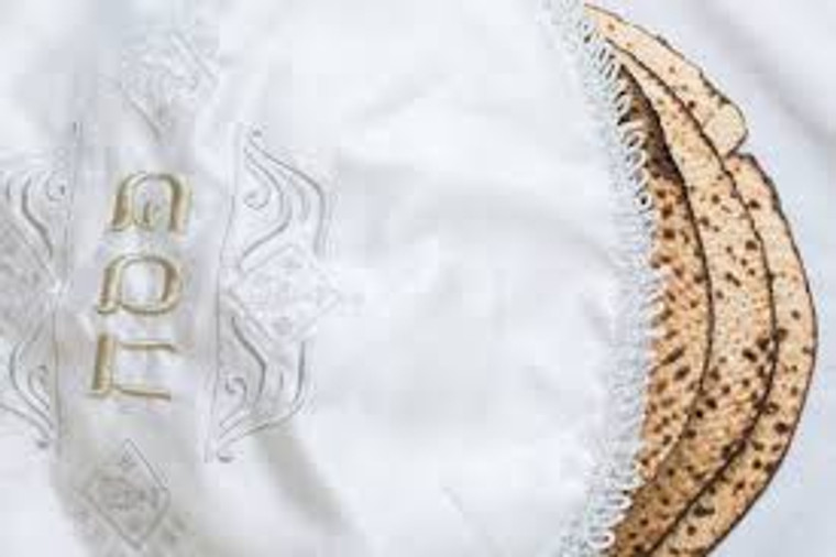 Matzah Cover - white terelyne, choice of designs 