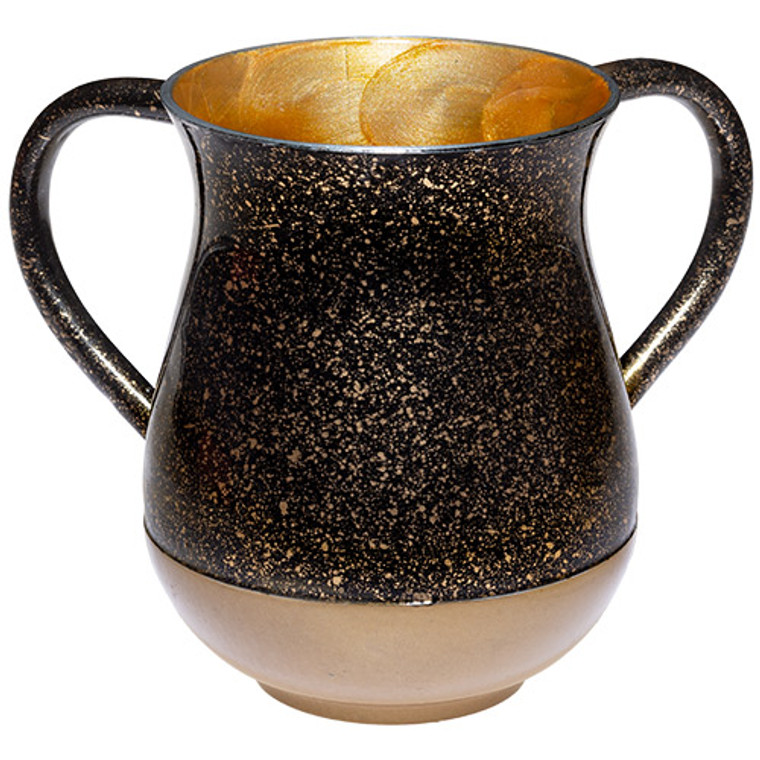 Elegant aluminium gold/black wash cup  13cm