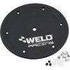 Weld Oval Ultra Mud Cover 15in. w/6-Dzus - Black Aluminum Cover - P650B-4514A-6