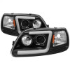 SPYDER Spyder 97-03 Ford F-150 After 6/1997 Light Bar Projector Headlights - Blk PRO-YD-FF15097V2-LB-BK - 5084538