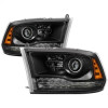 SPYDER xTune Dodge Ram 13-17 w/ Factory Projector LED Projector Headlight - Black HD-JH-DR13-P-BK - 9040238