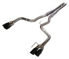 Pypes Performance Exhaust Cat Back Exhaust System 18-Pres Mustang GT Split Rear Quad Exit 3 in Quad 304 Stainless Steel Black Coated Tips Incl Hardware/Mid Muffler/H-Pipe 409 Stainless Steel Natural Finish Pypes Exhaust