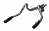 Pypes Performance Exhaust Cat Back Exhaust System 79-04 Mustang Split Rear Dual Exit 2.5 in Intermediate And Tail Pipe Hardware/M80 Muffler/3.5 in Black Tips Inc Natural Finish 409 Stainless Steel Pypes Exhaust