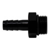DeatschWerks 8AN ORB Male to 3/8in Male Triple Barb Fitting Incl O-Ring - Anodized Matte Black - 6-02-0507-B