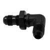 DeatschWerks 6AN Male Flare to 6AN Male Flare Bulkhead Adapter 90-Degree - Anodized Matte Black - 6-02-0710-B