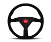 MOMO Momo Montecarlo Alcantara Steering Wheel 320 mm - Black/Red Stitch/Black Spokes - MCL32AL3B 