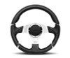 MOMO Momo Millenium Steering Wheel 350 mm - Black Leather/Black Stitch/Brshd Spokes - MIL35BK1P 