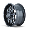  Mayhem 8015 Warrior 20x9 / 8x180 BP / 0mm Offset / 124.1mm Hub Black w/ Milled Spokes Wheel - 8015-2978M 