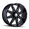  Mayhem 8100 Monstir 17x9 / 8x165.1 BP / -12mm Offset / 130.8mm Hub Black w/ Milled Spokes Wheel - 8100-7976M 