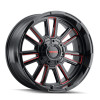  Mayhem 8115 Apollo 20x9 / 8x165.1 BP / 0mm Offset / 125.2mm Hub Black w/ Prism Red Wheel - 8115-2981BTR 