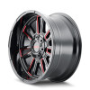  Mayhem 8115 Apollo 20x9 / 8x165.1 BP / 0mm Offset / 125.2mm Hub Black w/ Prism Red Wheel - 8115-2981BTR 