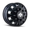  Mayhem 8180 BigRig 22x8.25 / 10x285.75 BP / 169mm Offset / 220.1mm Hub Front Blk/Milled Spokes Wheel - 8180-22810BMF 