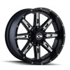 ION Wheels ION Type 184 18x9 / 5x139.7 BP / -12mm Offset / 110mm Hub Satin Black/Milled Spokes Wheel - 184-8997M 