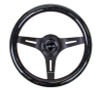 NRG NRG Classic Wood Grain Steering Wheel 310mm Black Sparkle w/Blk 3-Spoke Center - ST-310BSB-BK