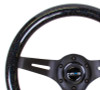 NRG NRG Classic Wood Grain Steering Wheel 310mm Black Sparkle w/Blk 3-Spoke Center - ST-310BSB-BK