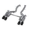 MBRP 18-22 BMW M2 Competition 3.0L T304 SS 3in Resonator-Back Exhaust Quad Rear w/ Carbon Fiber Tips - S45023CF Photo - Primary