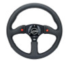NRG NRG Reinforced Steering Wheel 350mm/ 2.5in Deep Sport Leather Racing/ 4mm Matte Black Spoke - RST-023D-R