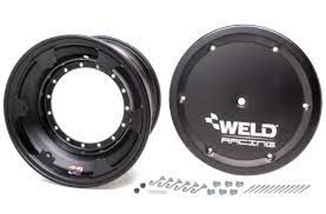 Weld Sprint Direct Mount 15x8 / 5x9.75 BP / 4in. BS Black Assembly - Outer Beadlock w/6-Dzus Cover - 860B-50854-6