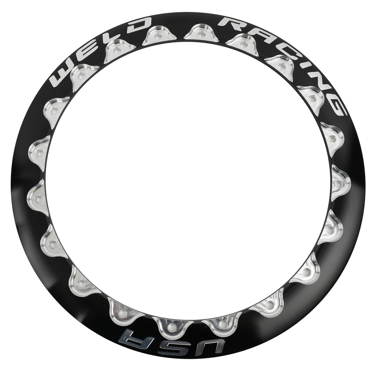Weld Import Drag Single Beadlock 13in Ring - Knurl- Polished - P650-3179P