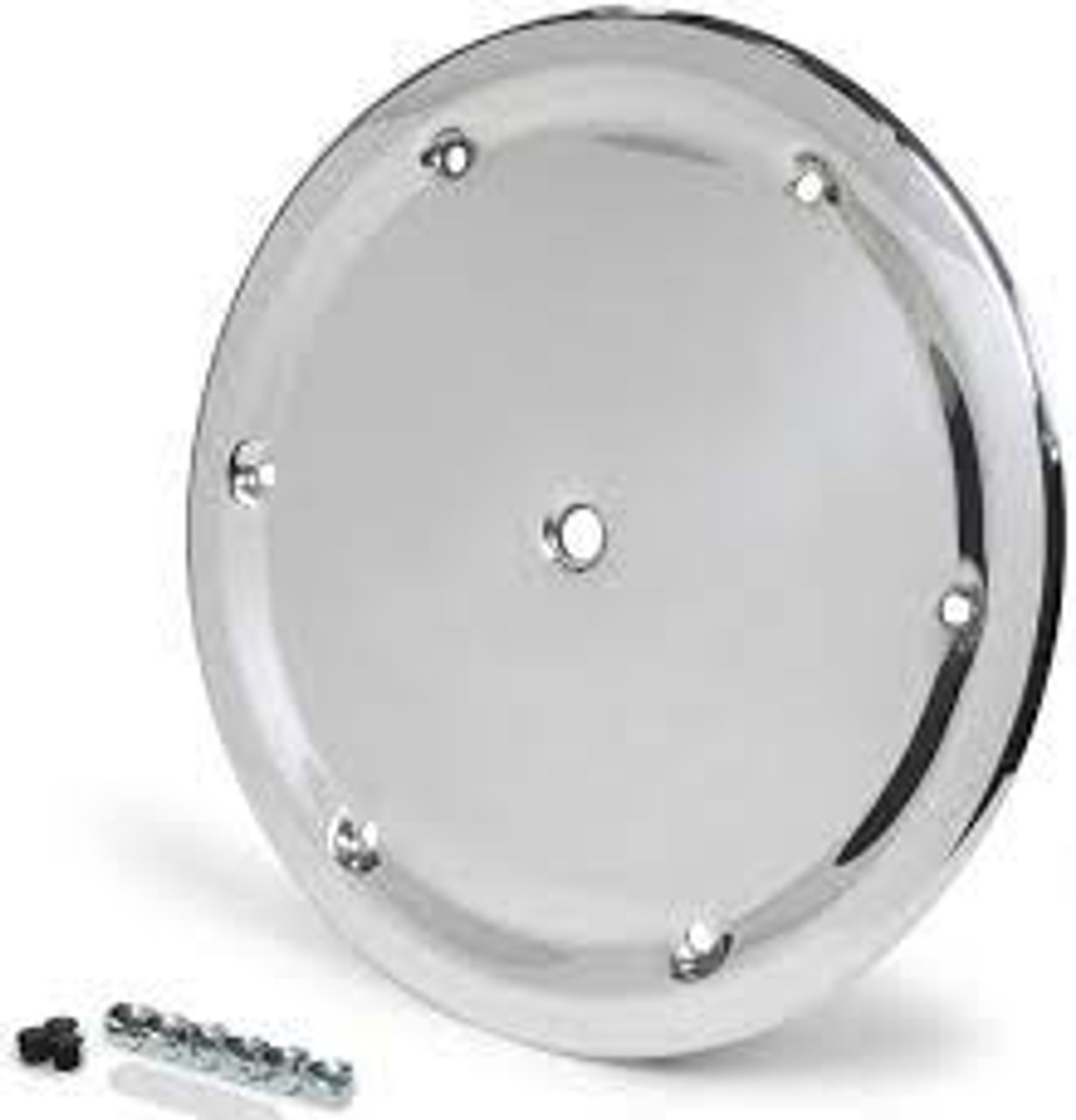 Weld Oval Ultra Mud Cover 15in. w/6-Dzus - Polished Aluminum Cover - P650-4514A-6