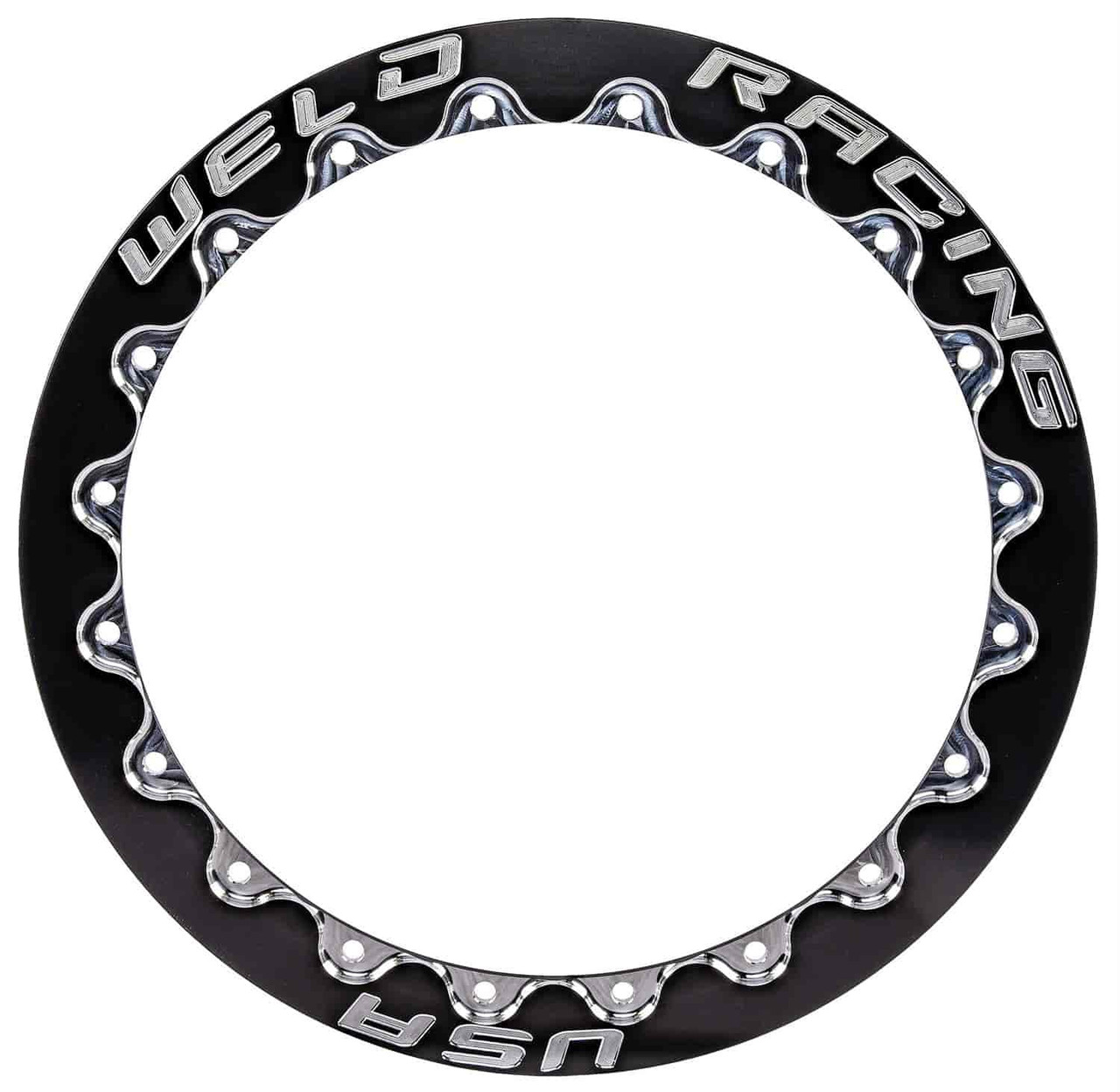 Weld 17in 24 Hole Bead-Loc Ultra Lite Ring - Black - P650-7299B