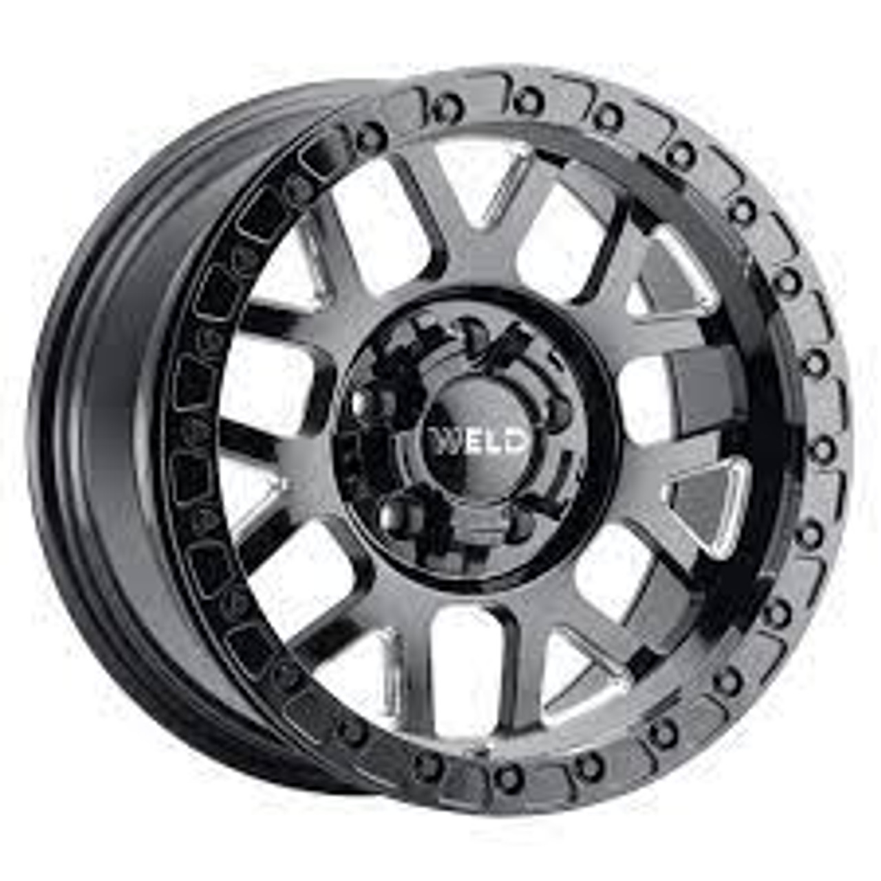 Weld Off-Road W902 17X10 Cinch Beadlock 5X127 5X139.7 ET-24 BS4.50 Gloss BLK MIL / BLK Ring 87.1 - W90270057450