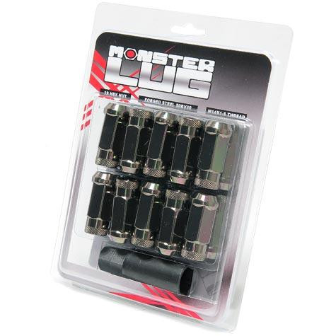Wheel Mate Monster Locking Lug Nut Set of 4 - Black Chrome 14x1.50 - 33002T Photo - Primary