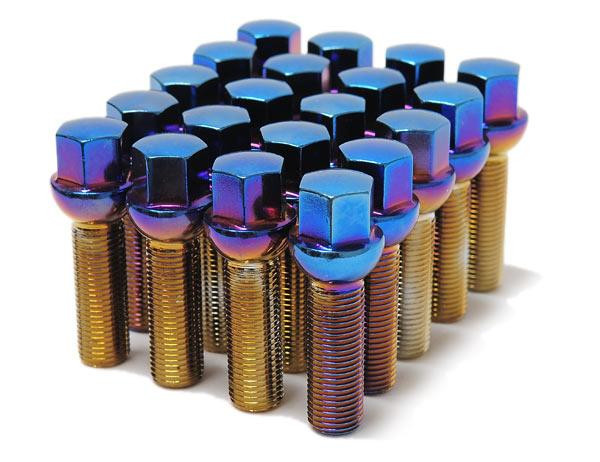 Wheel Mate Mevius Lug Bolt Set of 20 - Blue Neon 14x1.50 50mm Cone 60 DEG TAP - 40603UN Photo - Primary