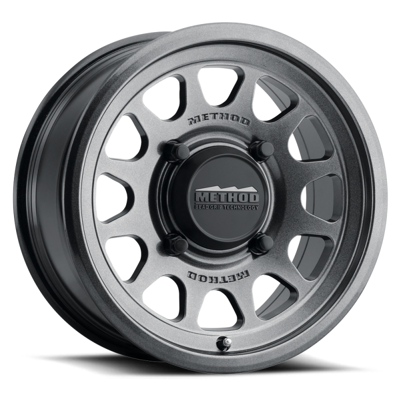 Method MR414 Bead Grip 15x7 / 5+2/38mm Offset / 5x4.5 / 76mm CB Graphite Wheel - MR414570121252 Photo - Primary