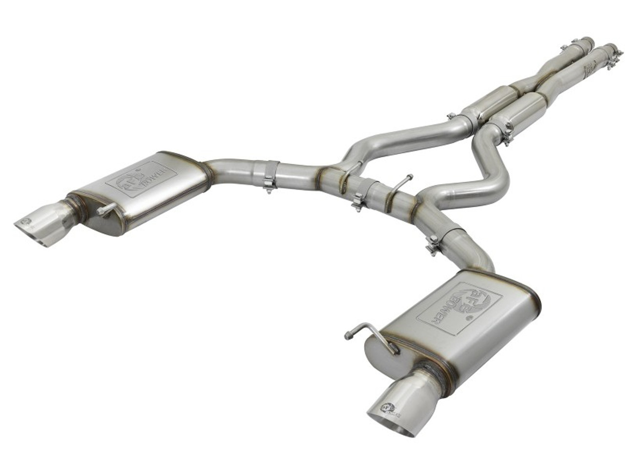 aFe 20-22 Audi RS6 Avant V8 4L(tt) MACH Force-Xp 3in to 2.5in 304 SS Cat-Back Exhaust w/Polished Tip - 49-36448-P Photo - Primary