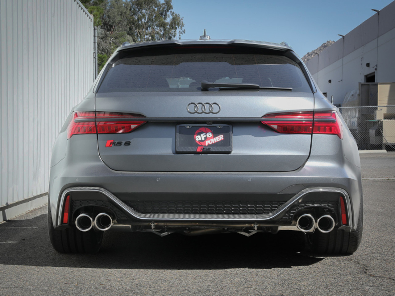 aFe 20-22 Audi RS6 Avant V8 4L(tt) MACH Force-Xp 3in to 2.5in 304 SS Cat-Back Exhaust w/Polished Tip - 49-36448-P Photo - Mounted