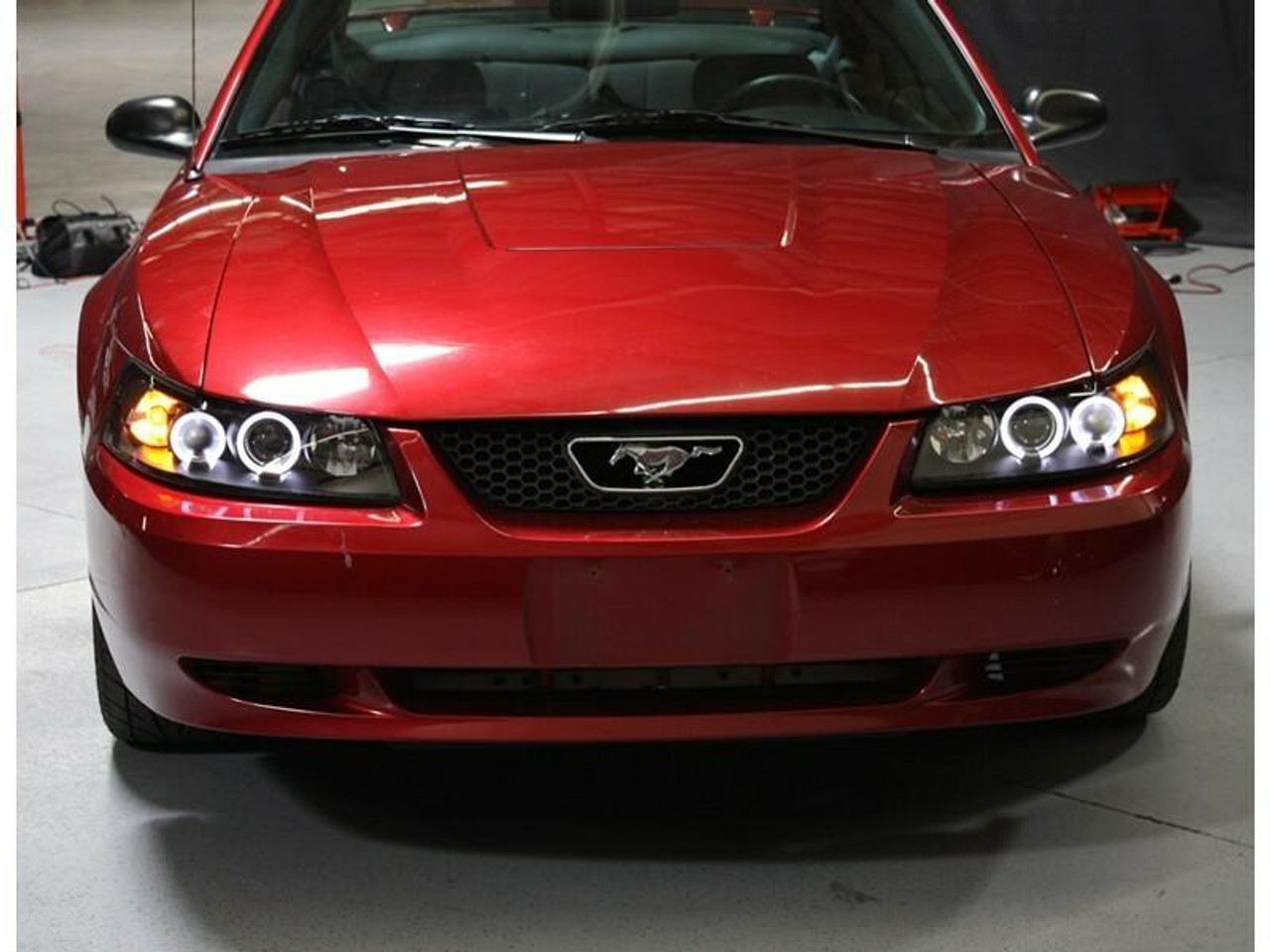 SPYDER Spyder Ford Mustang 99-04 Projector Headlights LED Halo Black High H1 Low H1 PRO-YD-FM99-1PC-AM-BK - 5010445