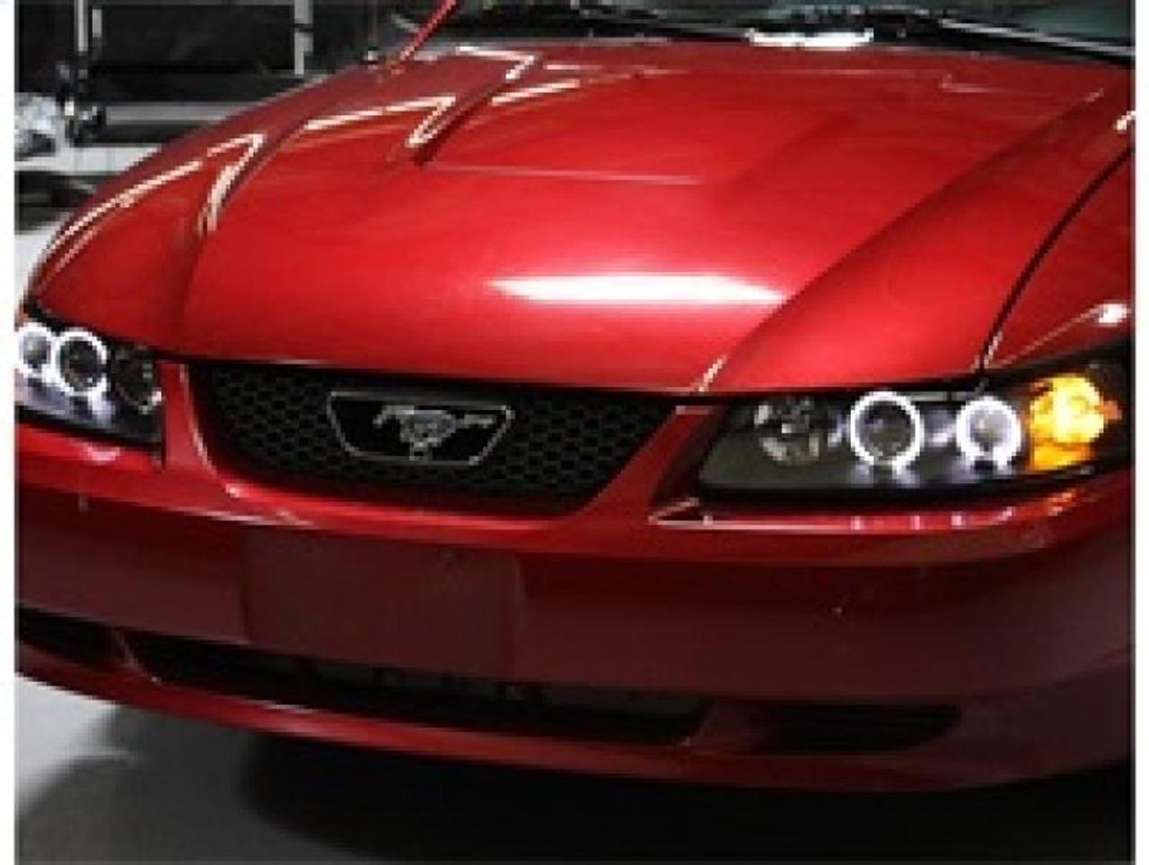 SPYDER Spyder Ford Mustang 99-04 Projector Headlights LED Halo Black High H1 Low H1 PRO-YD-FM99-1PC-AM-BK - 5010445