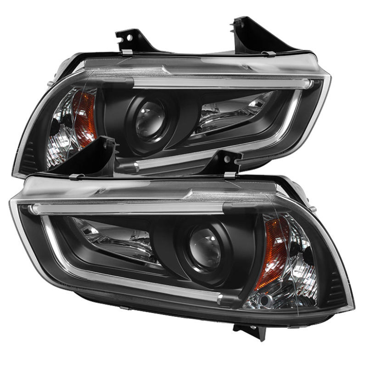 SPYDER Spyder Dodge Charger 11-14 Projector Headlights Halogen - Light Tube DRL Blk PRO-YD-DCH11-LTDRL-BK - 5074188