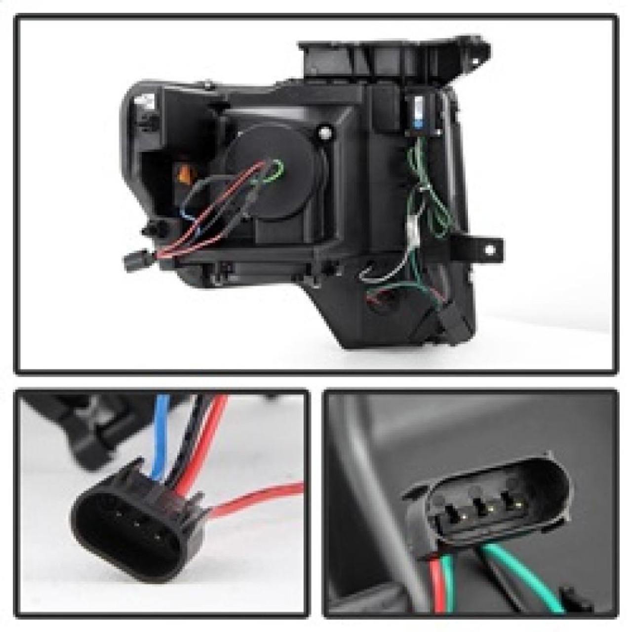 SPYDER Spyder Ford F150 09-14 Projector Headlights Halogen Model- Light Bar DRL Chrm PRO-YD-FF15009-LBDRL-C - 5077585