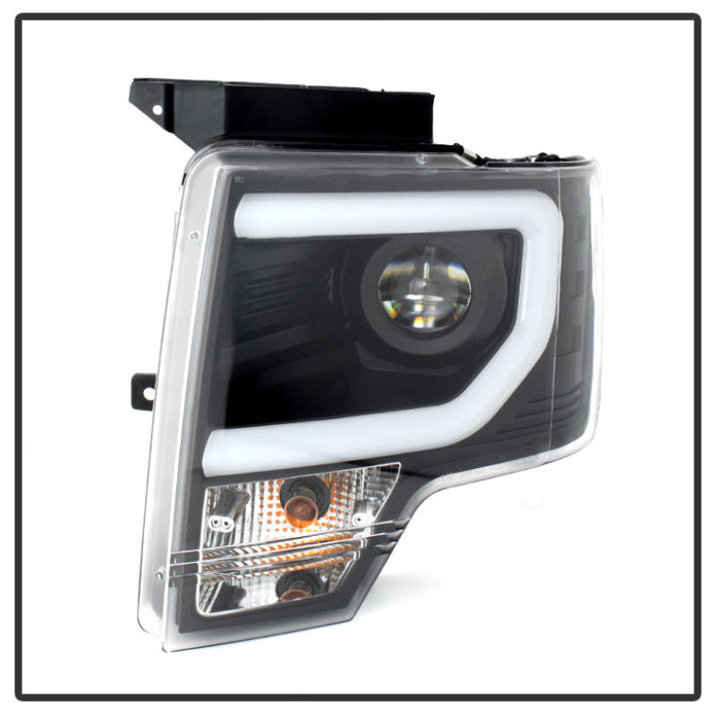 SPYDER Spyder Ford F150 09-14 Projector Headlights Halogen Model- Light Bar DRL Blk PRO-YD-FF15009-LBDRL-BK - 5077592
