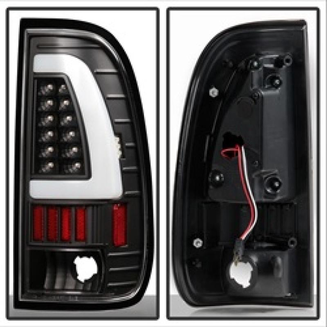 SPYDER xTune Ford F150 Styleside 97-03 Light Bar LED Tail Lights - Black ALT-ON-FF15097-LBLED-BK - 5082084