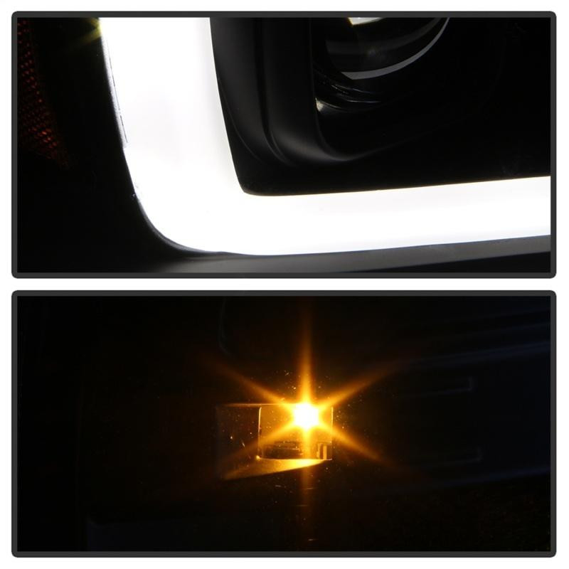 SPYDER Spyder 04-08 Ford F-150 Projector Headlights - Light Bar DRL - Black PRO-YD-FF15004V2-LB-BK - 5084484