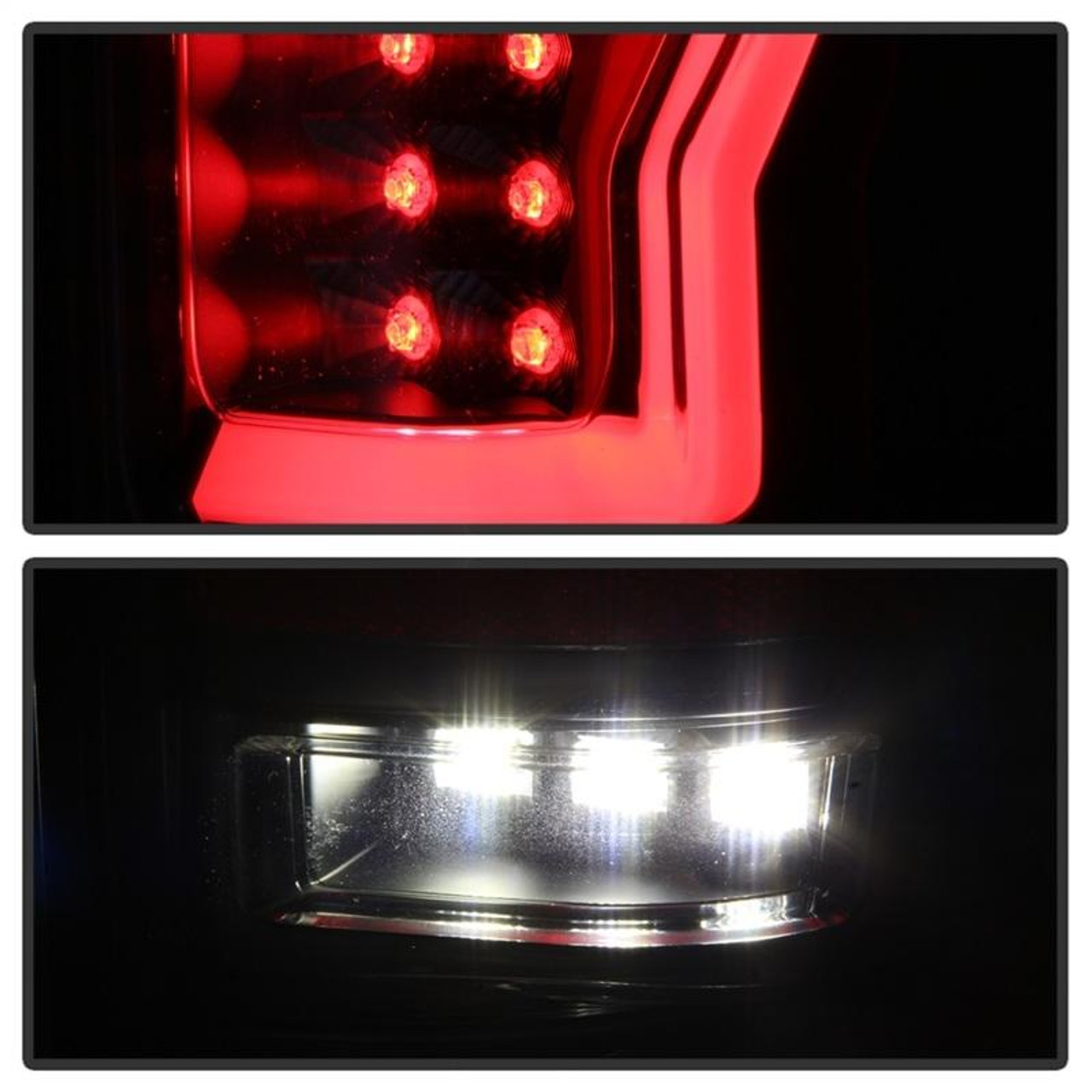 SPYDER Spyder 04-08 Ford F-150 Projector Tail Lights - Light Bar DRL LED - Black ALT-YD-FF15004V2-LBLED-BK - 5084170