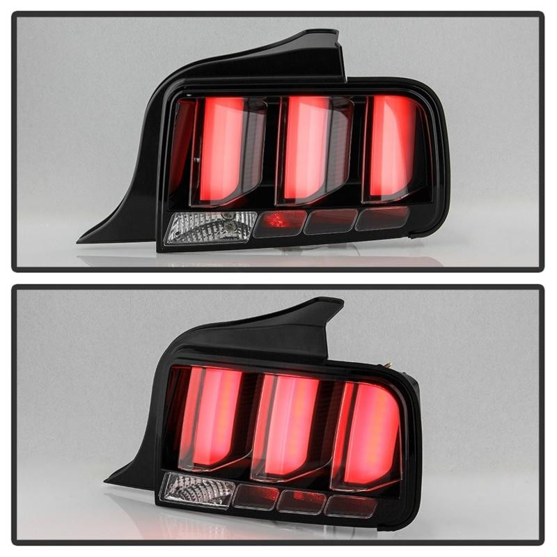 SPYDER Spyder 05-09 Ford Mustang White Light Bar LED Tail Lights - Black ALT-YD-FM05V3-LED-BK - 5086693