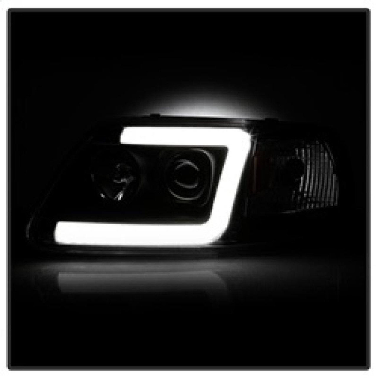 SPYDER Spyder 97-03 Ford F-150 After 6/1997 Light Bar Projector Headlights - Blk PRO-YD-FF15097V2-LB-BK - 5084538