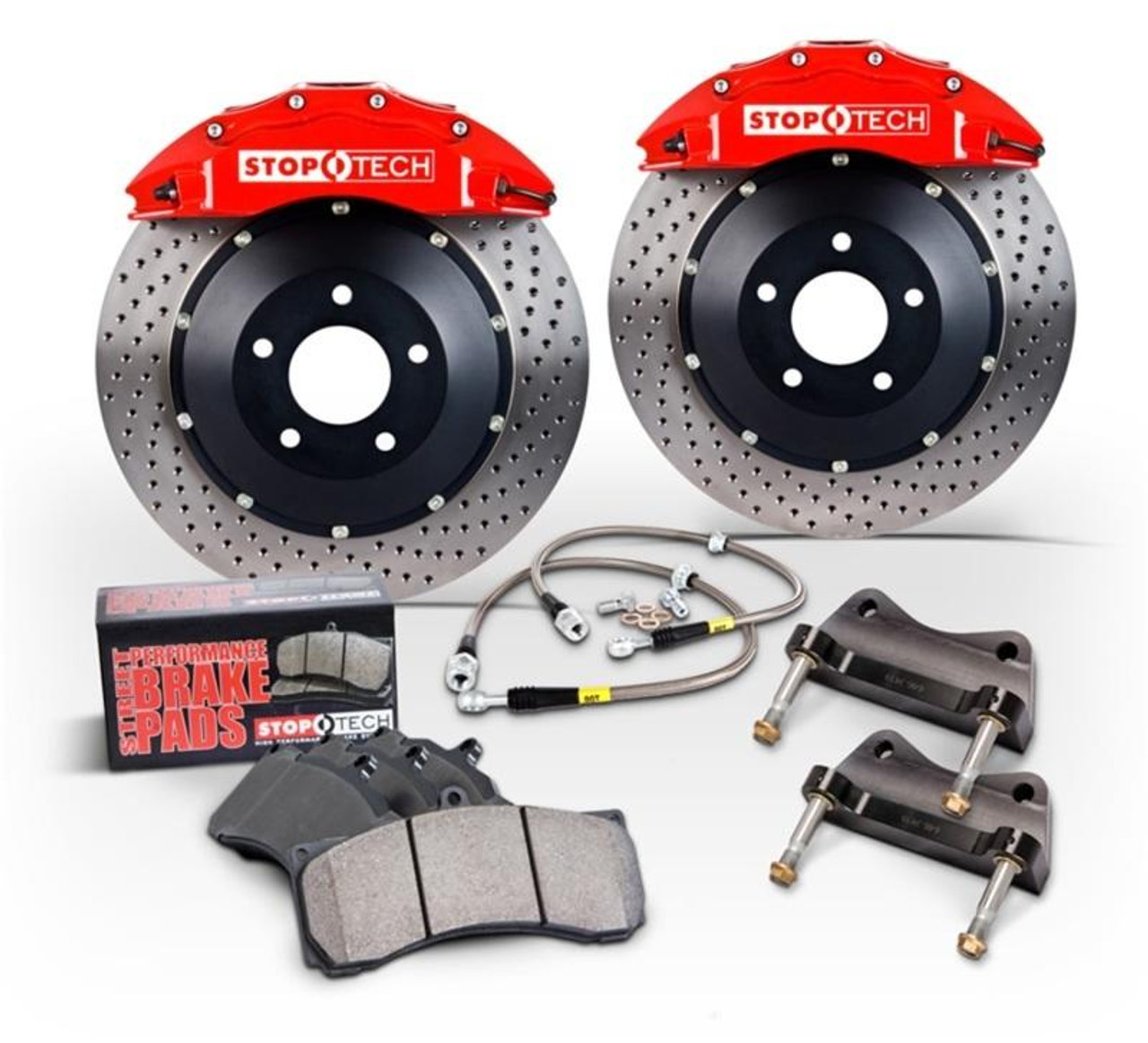 Stoptech StopTech 15 Audi S3 / 15 VW Golf R Front BBK w/ Trophy ST-40 Caliper Zinc Slotted 355X32 2pc Rotor - 83.896.4700R3