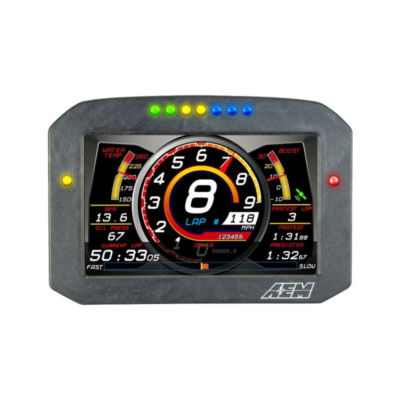AEM CD-7LG Carbon Logging Flush Digital Dash Display w/ Internal 20Hz GPS & Antenna - 30-5703F Photo - out of package