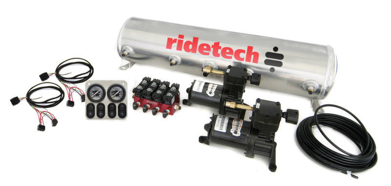  Ridetech 5 Gallon 4-Way Analog Air Ride Compressor Leveling System - 30154100 