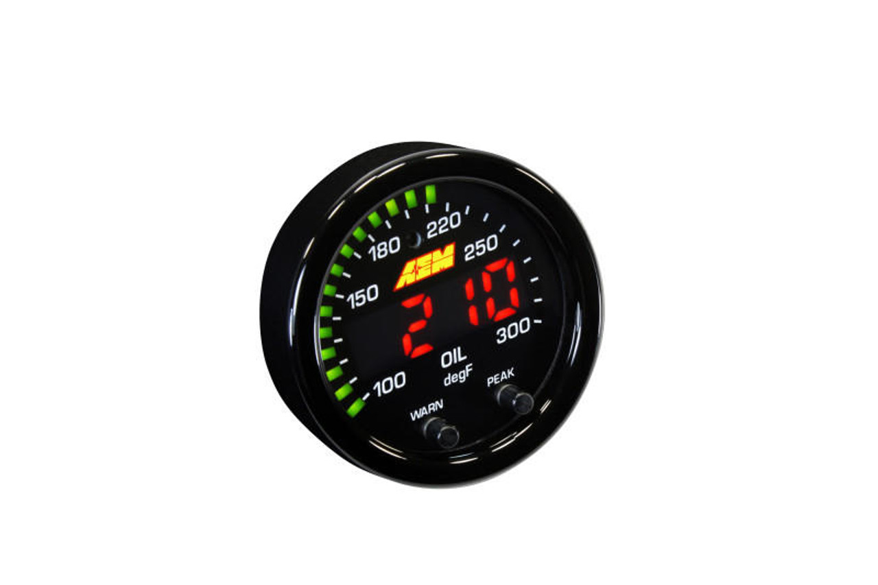  AEM X-Series Temperature 100-300F Gauge Kit (ONLY Black Bezel and Water Temp. Faceplate) - 30-0302 